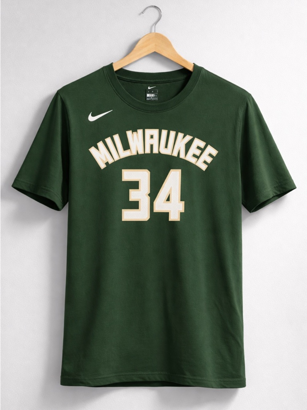 Nike Milwaukee Bucks Giannis Antetokounmpo #34 T-Shirt NBA Basketball Size Large